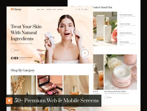 'Glamp - Beauty Ecommerce Website UI Kit'
