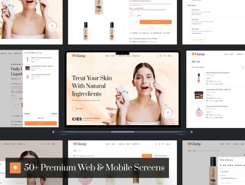 'Glamp - Beauty Ecommerce Website UI Kit'