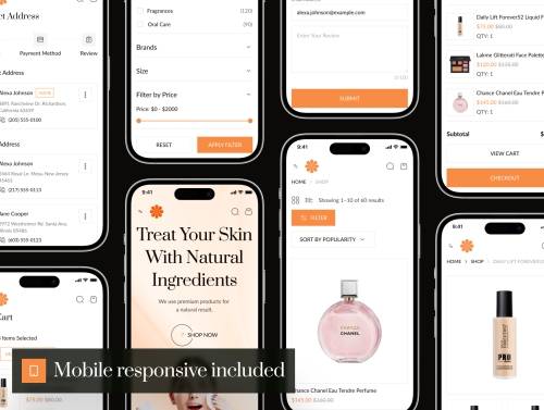'Glamp - Beauty Ecommerce Website UI Kit'