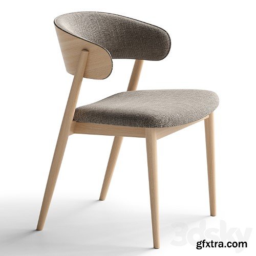 3dsky Pro - Chair Siena beige brown fabric solid beech natural