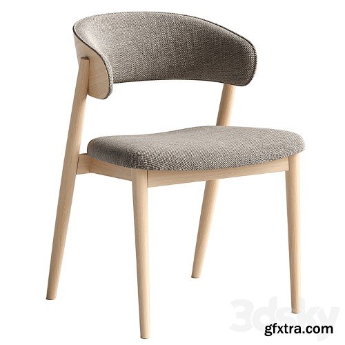 3dsky Pro - Chair Siena beige brown fabric solid beech natural