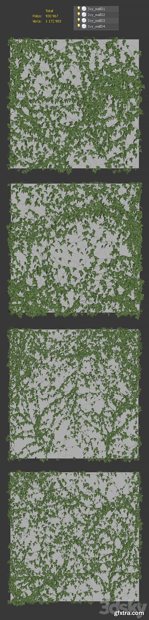 3dsky Pro - Ivy Wall 4 models