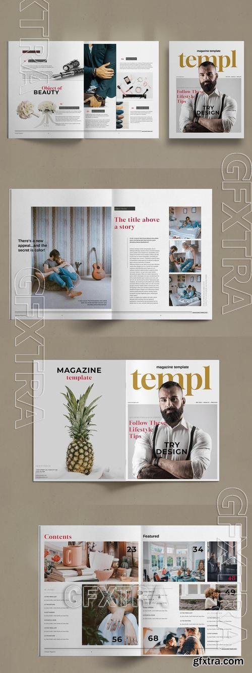 Lifestyle Magazine Layout Template W6QXW7N