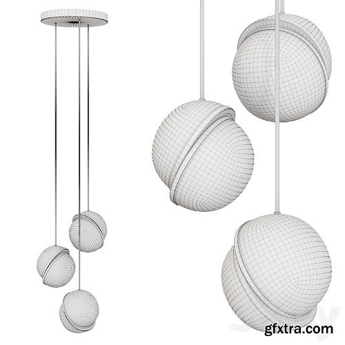 3dsky Pro - Lee Broom MINI CRESCENT CEILING LIGHT 3 piece