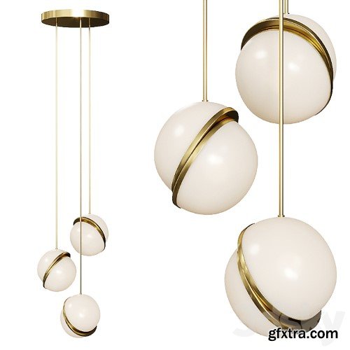 3dsky Pro - Lee Broom MINI CRESCENT CEILING LIGHT 3 piece