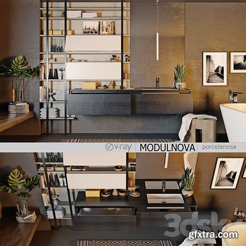 3dsky Pro - Set of bathroom furniture MODULNOVA Moon Gola