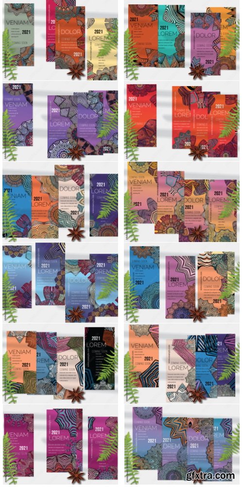 Flyer Layout With Ethnic Mandala Lace Flower Elements 32xAI