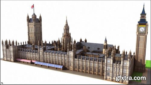 TurboSquid - House of Parliaments (Westminster Palace), London.