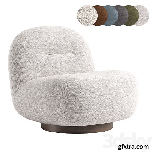 3dsky Pro - Soft Cozy Boucle Ivory Natural Otis Swivel Accent Chair