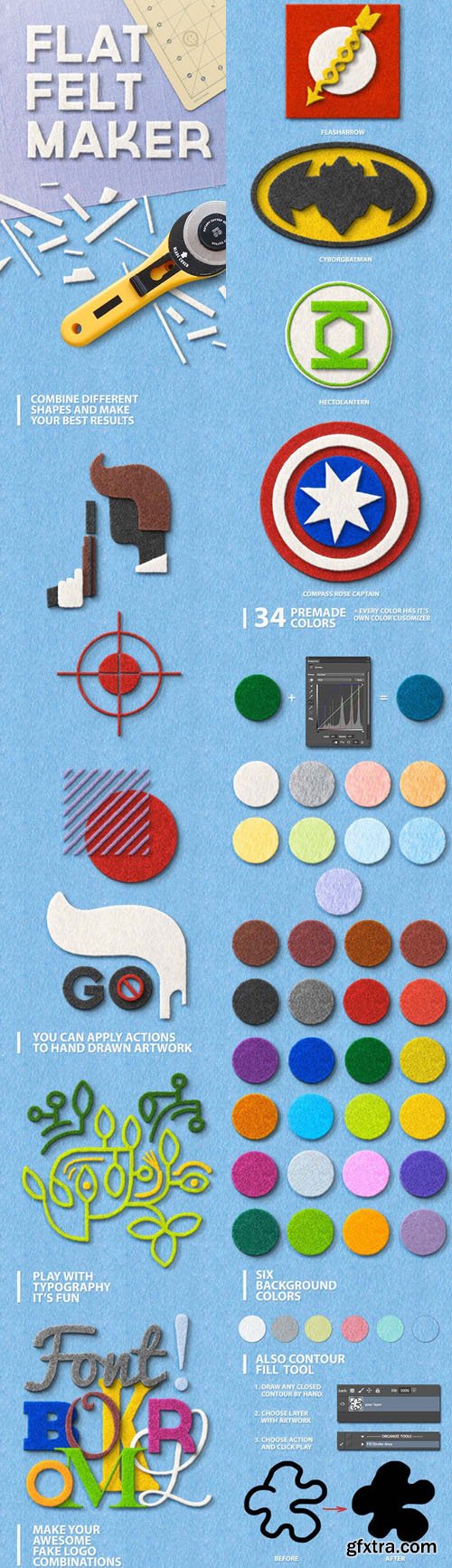 Flat Felt Maker - Photoshop Actions & Styles