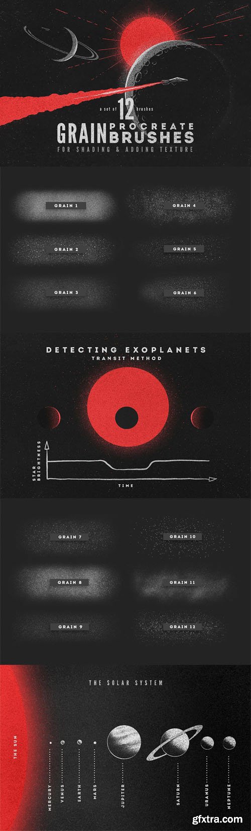 12 Grain Brushes for Procreate
