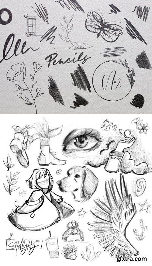 17 Pencil Brushes for Procreate