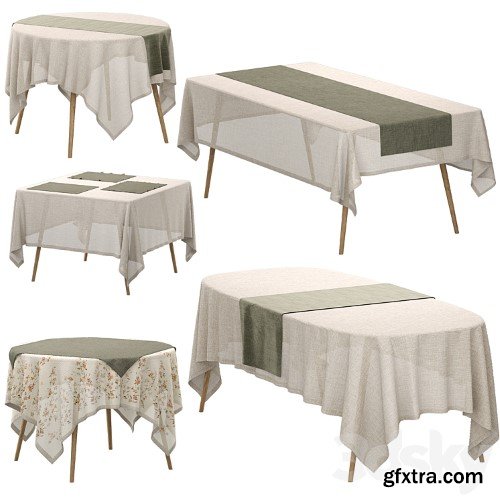 3dsky Pro - Set of linen tablecloths