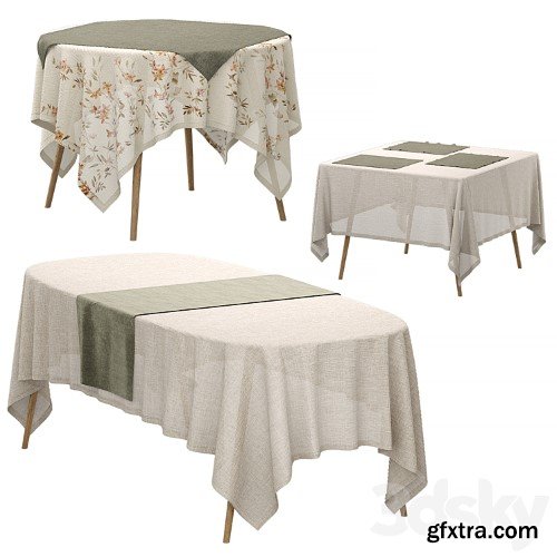3dsky Pro - Set of linen tablecloths