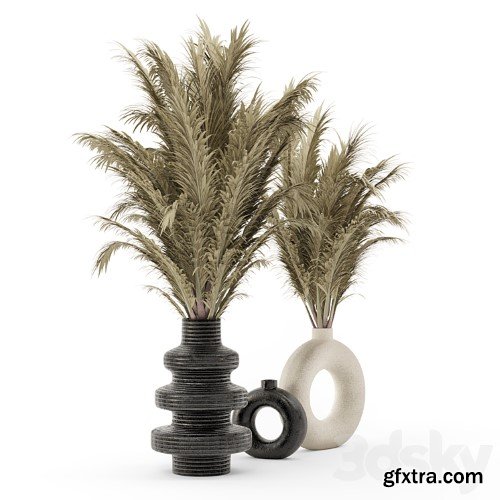 3dsky Pro - Collection Dry Bouquet Plants Pots - Set 1876