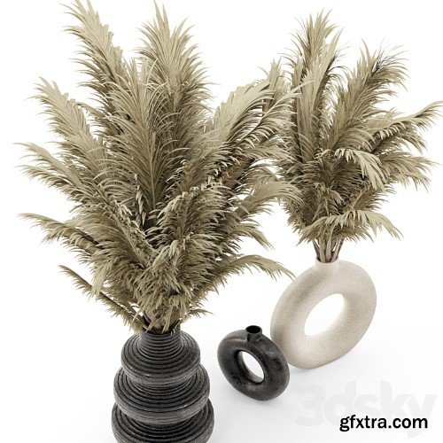 3dsky Pro - Collection Dry Bouquet Plants Pots - Set 1876