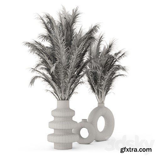 3dsky Pro - Collection Dry Bouquet Plants Pots - Set 1876