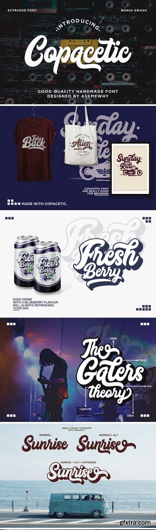 Fontbundles - Copacetic - Extruded Vintage Style Font Script 346473