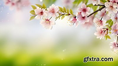 Spring Floral Background Illustrations 45xJPG