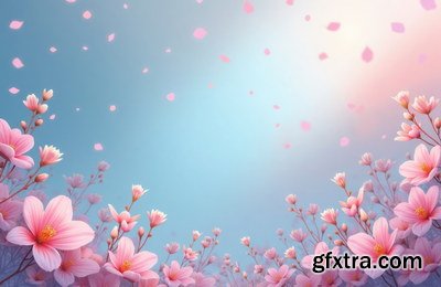 Spring Floral Background Illustrations 45xJPG