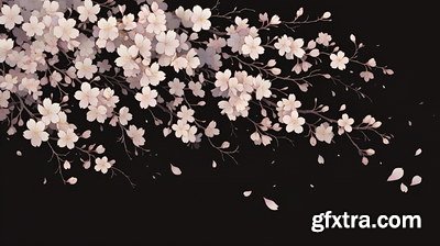 Spring Floral Background Illustrations 45xJPG