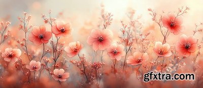 Spring Floral Background Illustrations 45xJPG