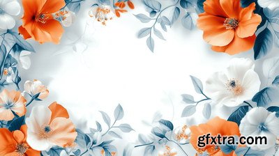 Spring Floral Background Illustrations 45xJPG