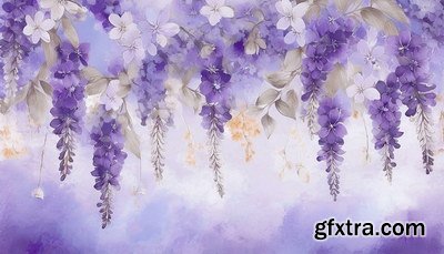 Spring Floral Background Illustrations 45xJPG