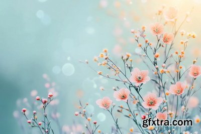 Spring Floral Background Illustrations 45xJPG