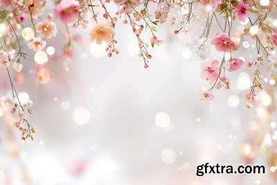 Spring Floral Background Illustrations 45xJPG