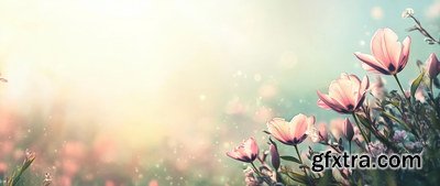 Spring Floral Background Illustrations 45xJPG