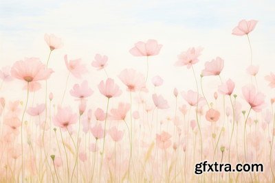 Spring Floral Background Illustrations 45xJPG