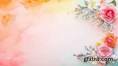 Spring Floral Background Illustrations 45xJPG