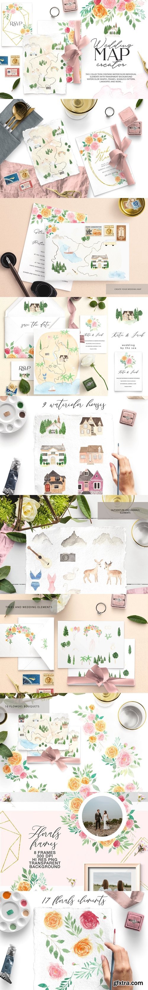 CM - Watercolour Wedding map creator kit 3120726