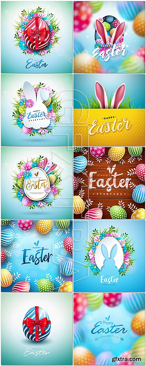 20 Happy Easter Vector Illustrations