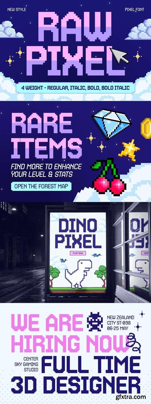 Raw Pixel - Bitmap Pixel Font