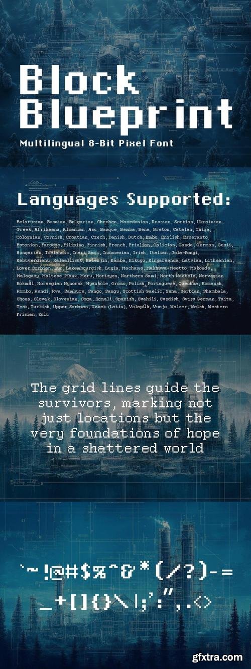 Block Blueprint - 8-bit Pixel Font