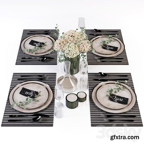 3dsky Pro - Beige Table Setting