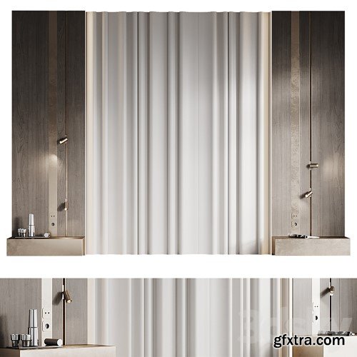 3dsky Pro - Headboard with wall moldings