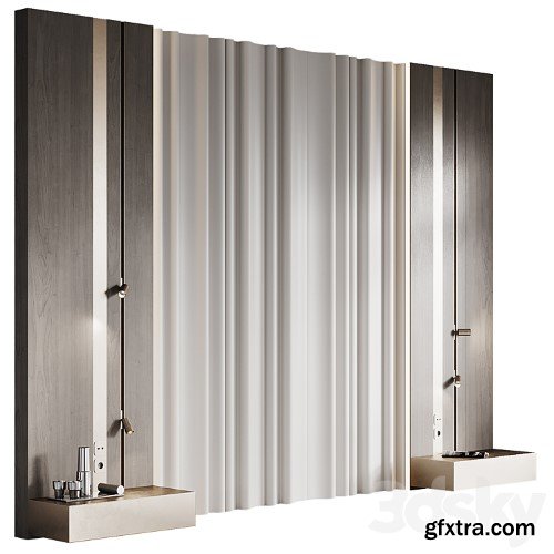 3dsky Pro - Headboard with wall moldings