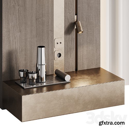 3dsky Pro - Headboard with wall moldings