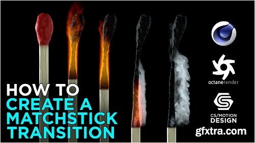 Skillshare - Modeling a Matchstick and burning it down in Cinema 4D