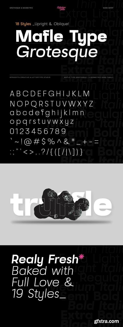 Mafle Type Grotesque a Geometric Sans Serif Family