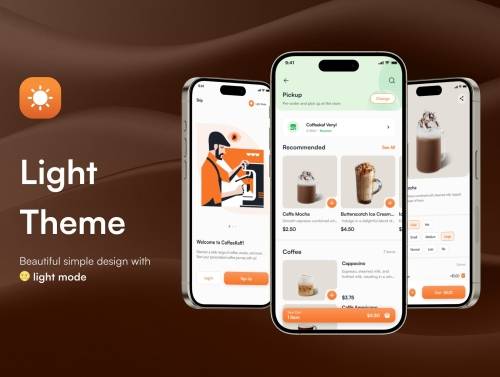 'Coffeekaf - Coffee Shop App UI Kit'