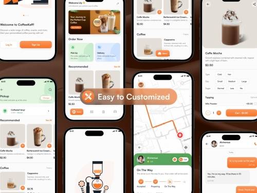 'Coffeekaf - Coffee Shop App UI Kit'