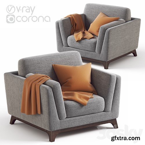 3dsky Pro - ARTICLE Ceni Pyrite Gray Armchair