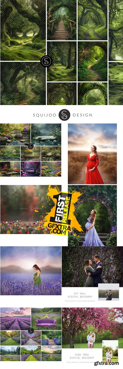 Squijoo -  Digital Backdrops - Fields 99xPSDs