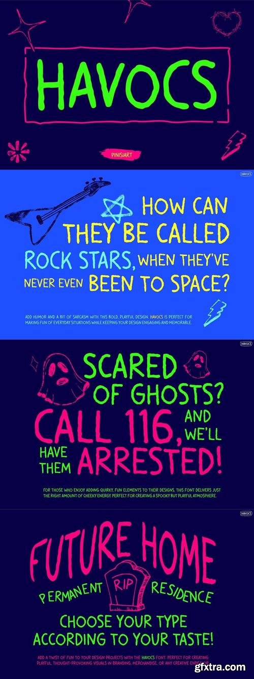 Quirky Vibrant Font - Havocs