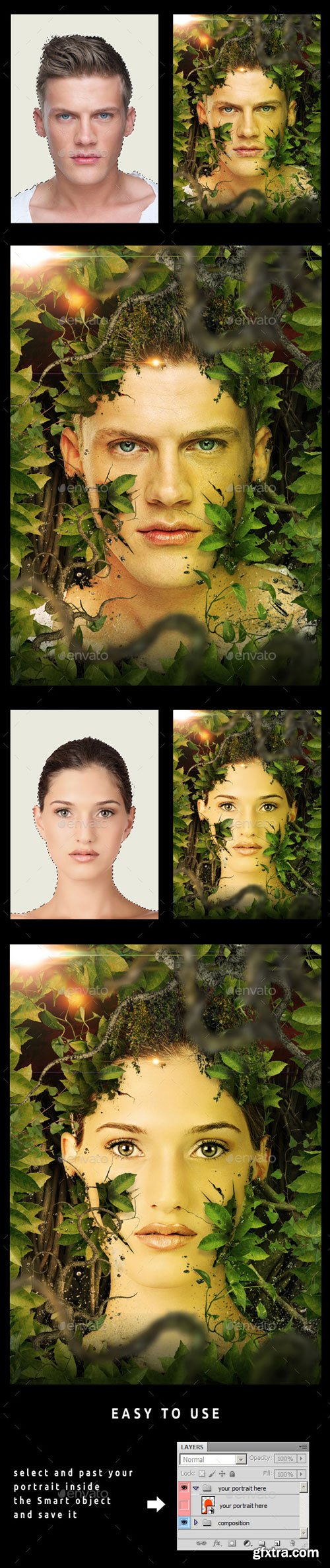 Leafs &amp; Trees Photo Template PSD 11034985