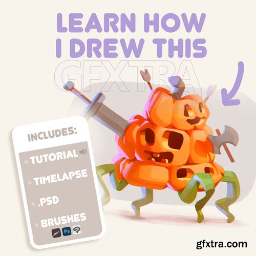 Gumroad - _spec - Art Process Bundle: Pumpkin Creature
